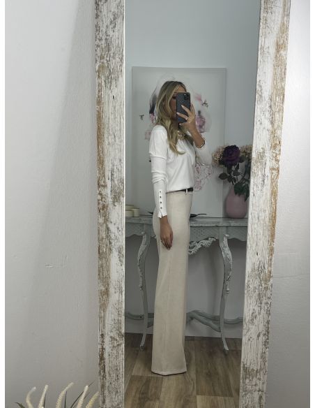 Pantalón Jimena beige con cinturón