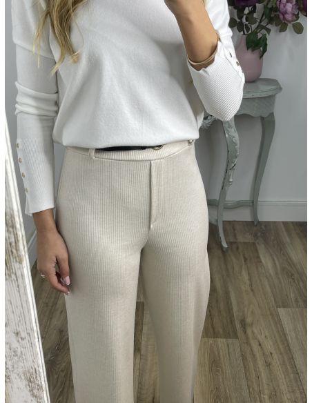 Pantalón Jimena beige con cinturón