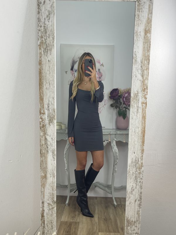 Vestido Sara gris oscuro