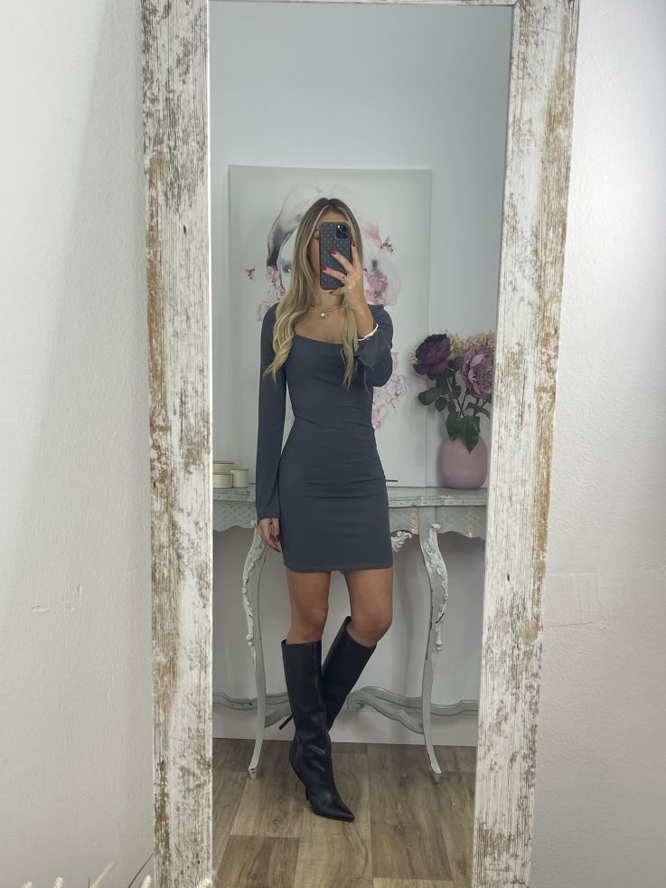 Vestido Sara gris oscuro