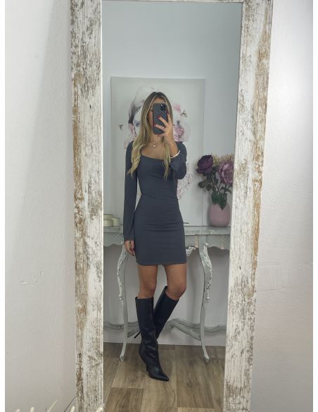 Vestido Sara gris oscuro