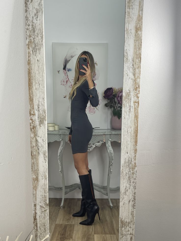 Vestido Sara gris oscuro