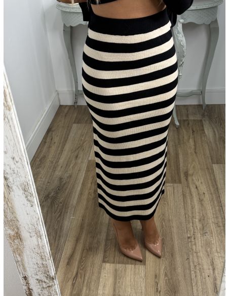 Falda Planet de rayas beige