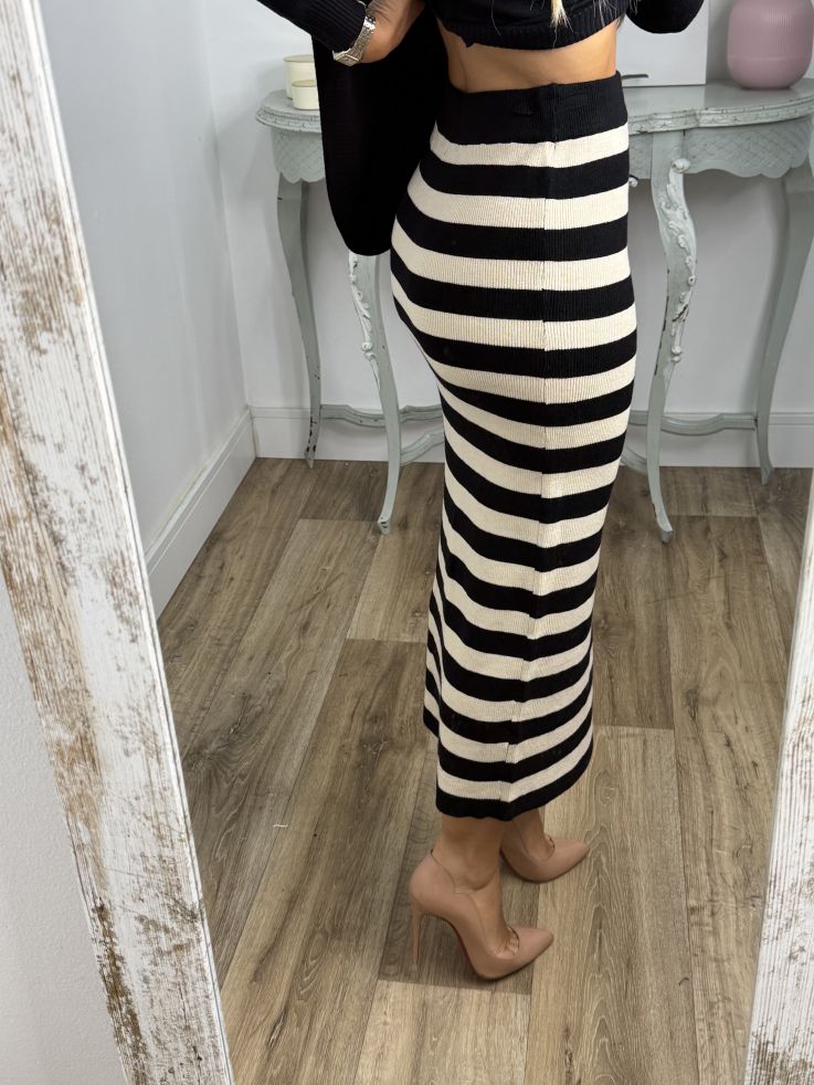 Falda Planet de rayas beige