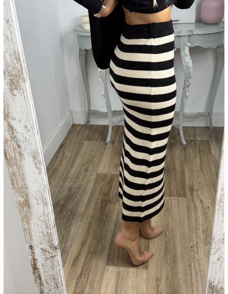 Falda Planet de rayas beige