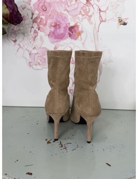 Botín de calcetín taupe