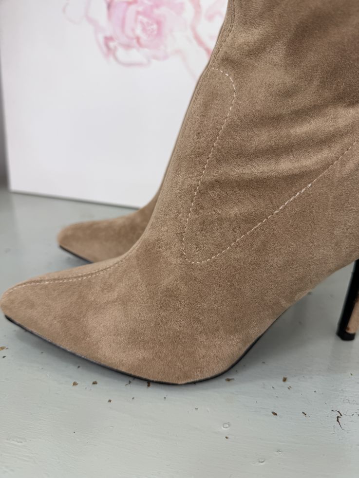 Botín de calcetín taupe