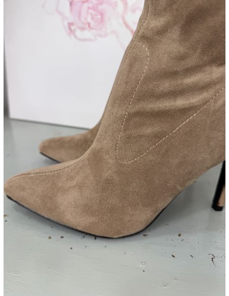 Botín de calcetín taupe