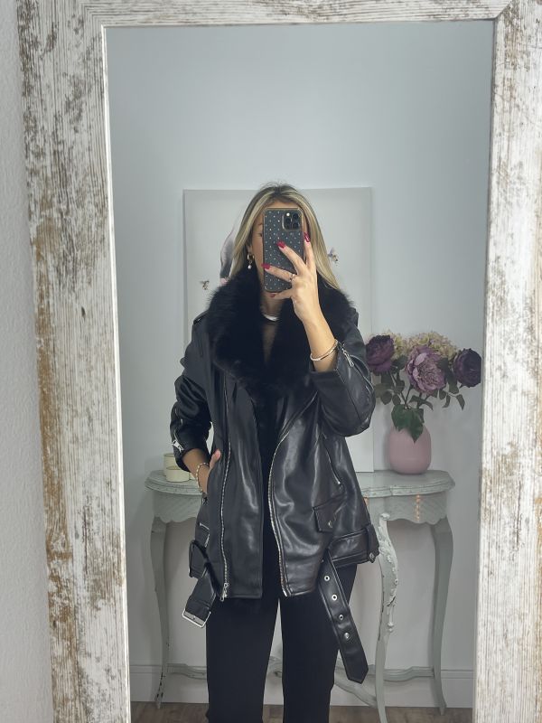 Abrigo Holanda negro entero