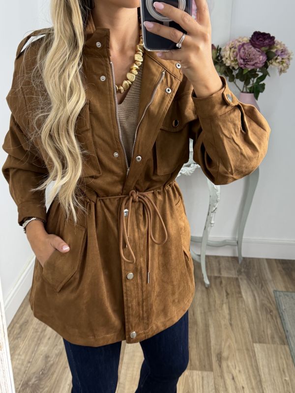 Chaqueta Tanzania antelina marrón