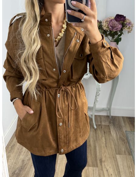 Chaqueta Tanzania antelina marrón