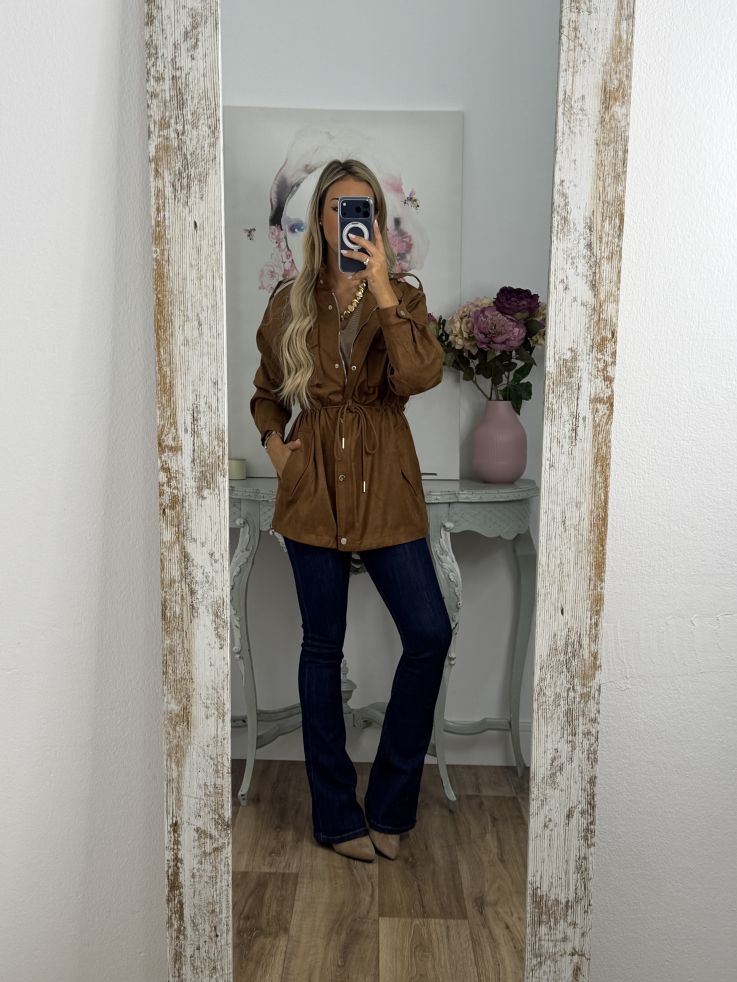 Chaqueta Tanzania antelina marrón