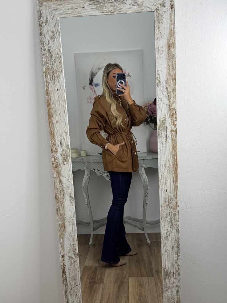 Chaqueta Tanzania antelina marrón