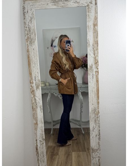 Chaqueta Tanzania antelina marrón