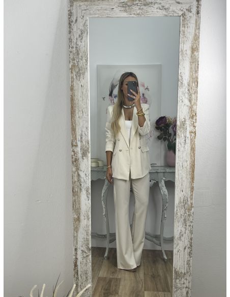 Traje Chaqueta hueso
