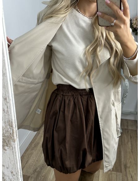 Gabardina corta beige