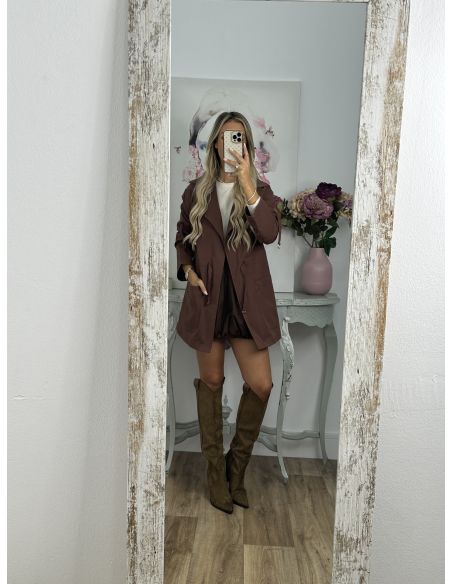 Gabardina corta chocolate