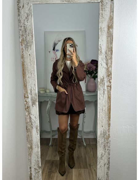 Gabardina corta chocolate