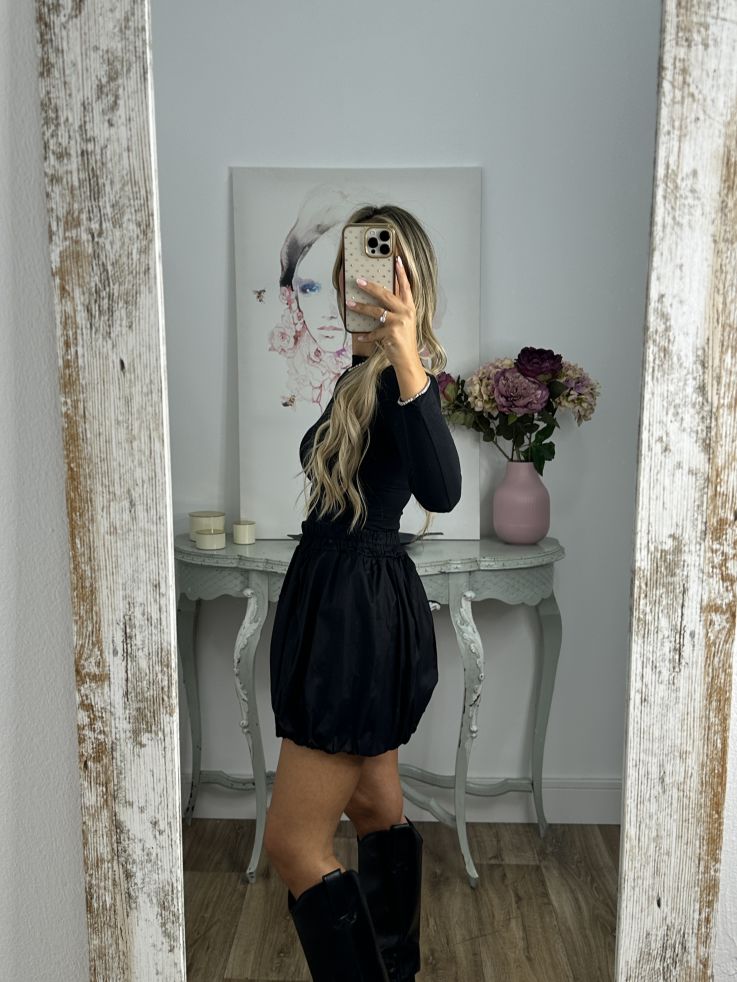Falda mini globo negra