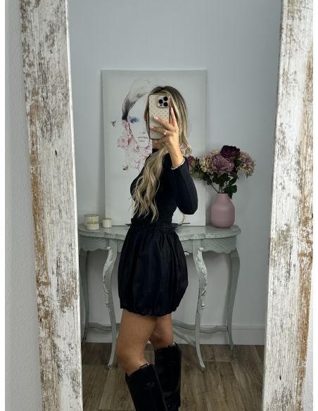 Falda mini globo negra
