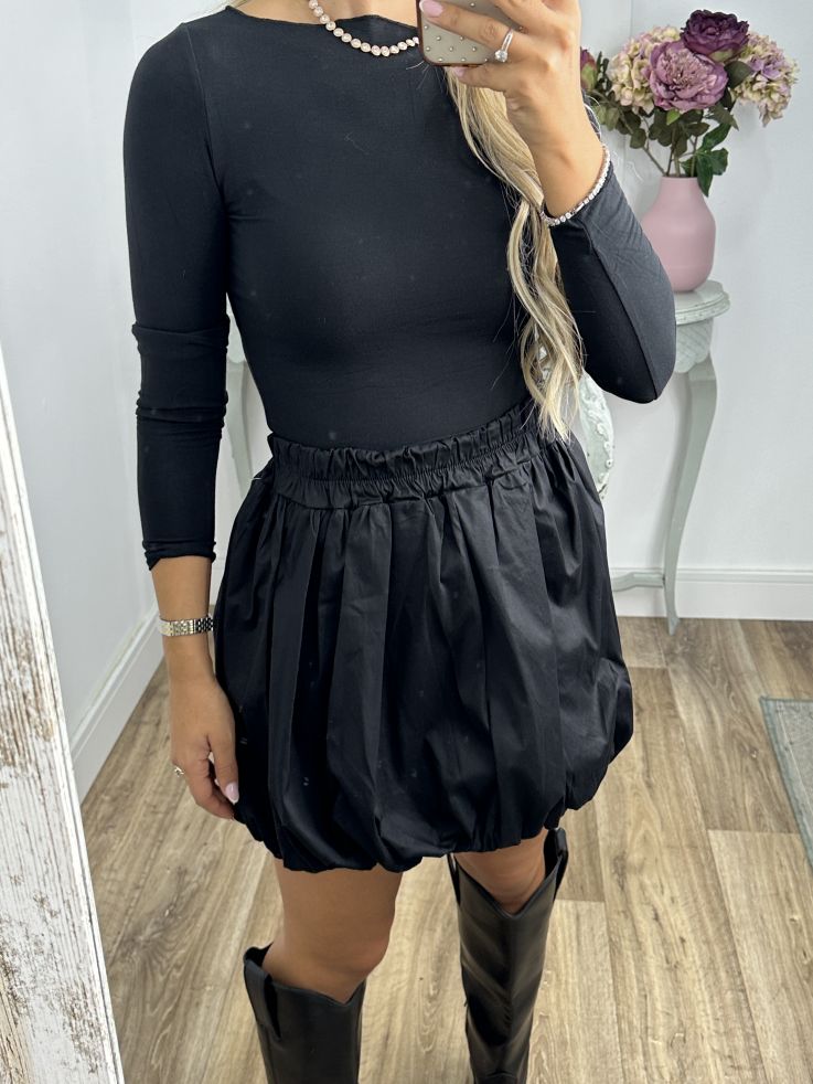 Falda mini globo negra