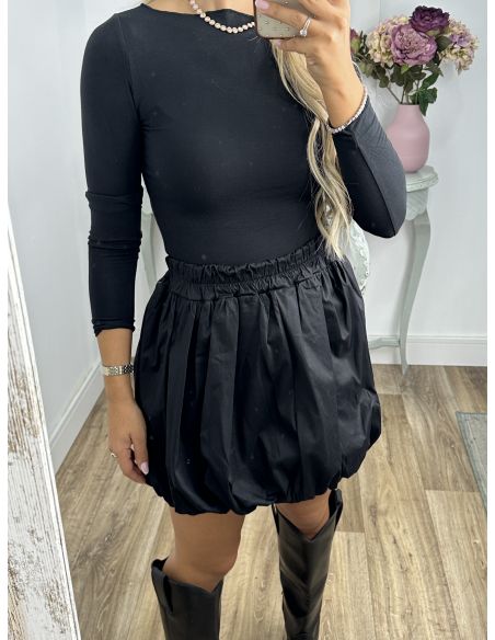 Falda mini globo negra