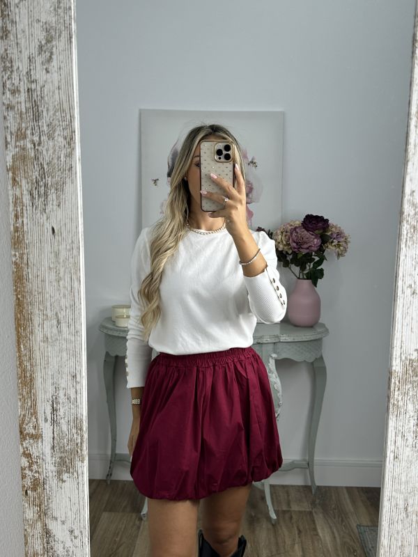 Falda mini globo burdeos