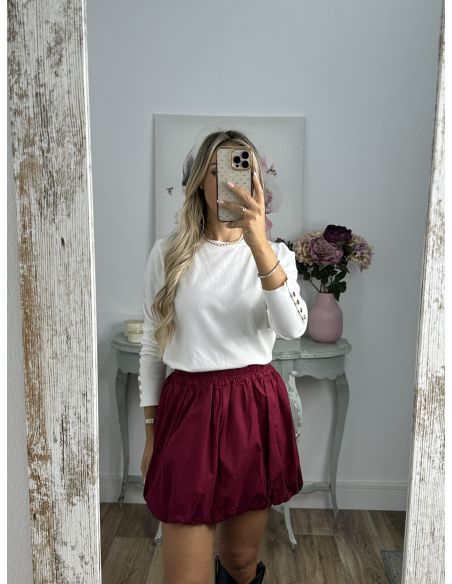 Falda mini globo burdeos
