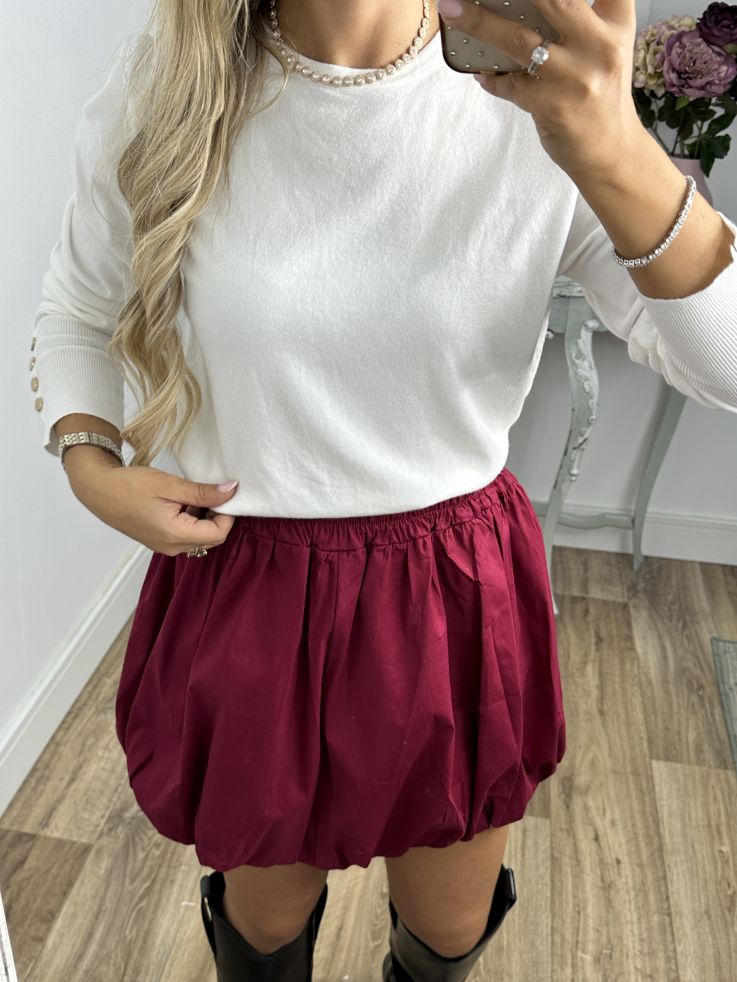 Falda mini globo burdeos