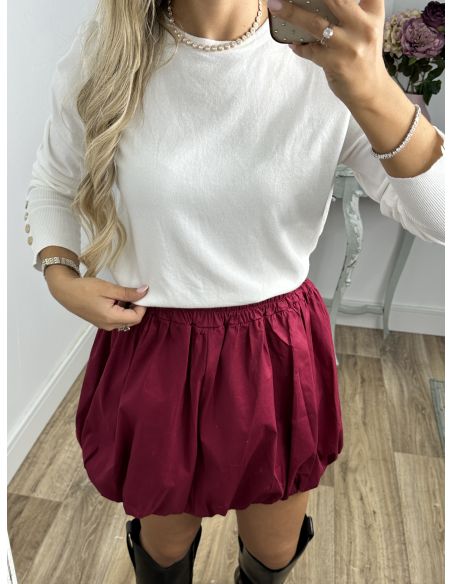 Falda mini globo burdeos
