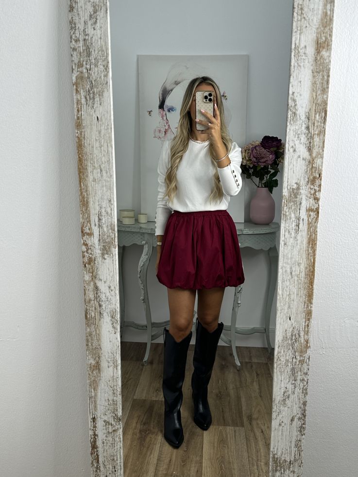 Falda mini globo burdeos