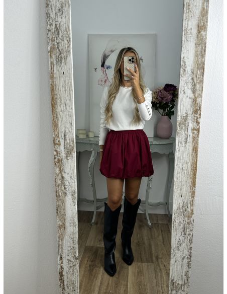 Falda mini globo burdeos