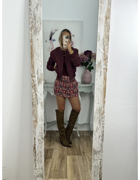 Bomber piel de melocoton burdeos