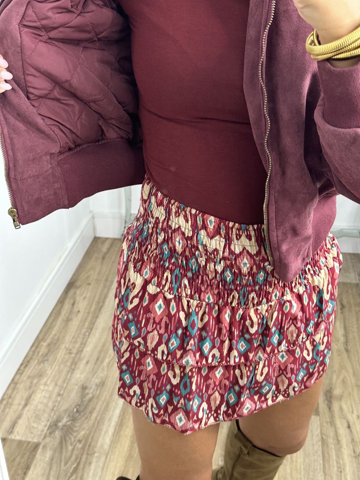 Bomber piel de melocoton burdeos