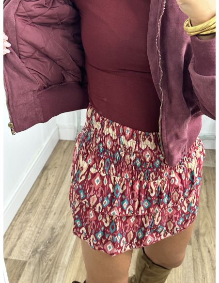 Bomber piel de melocoton burdeos