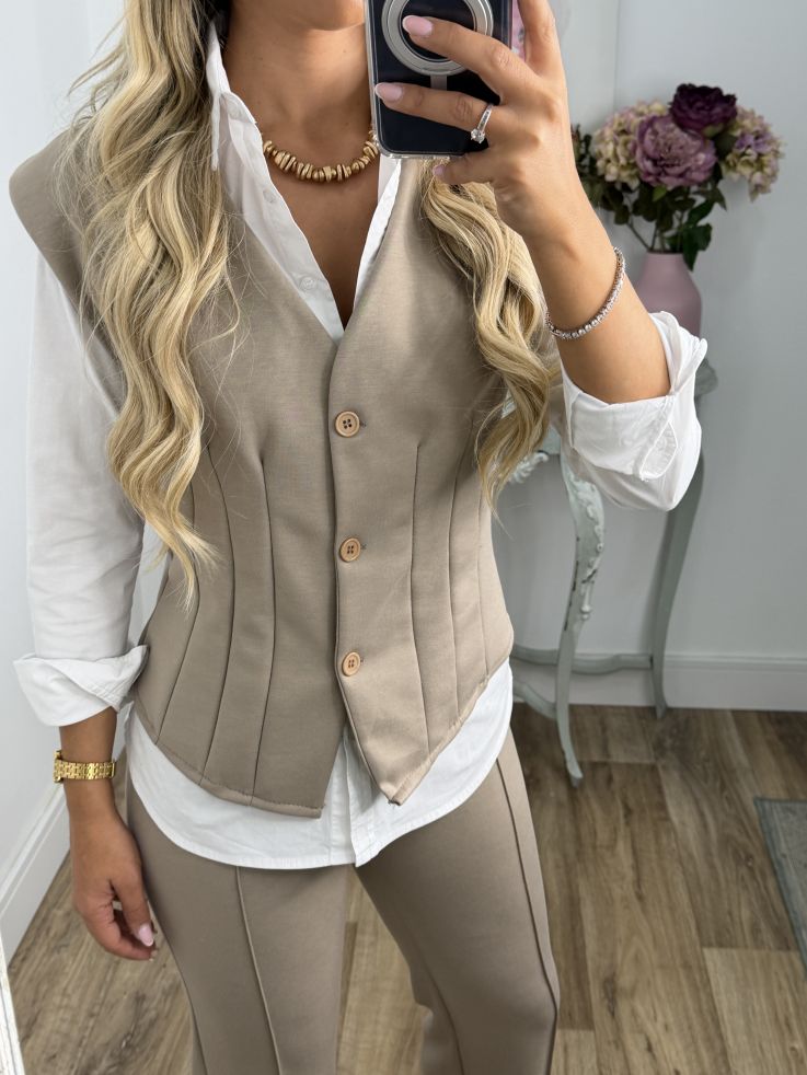 Conjunto Terry taupe
