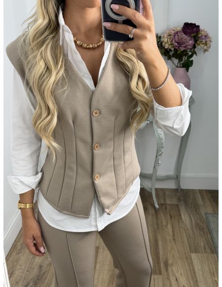 Conjunto Terry taupe