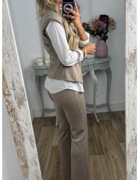 Conjunto Terry taupe