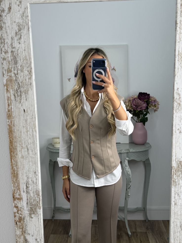 Conjunto Terry taupe