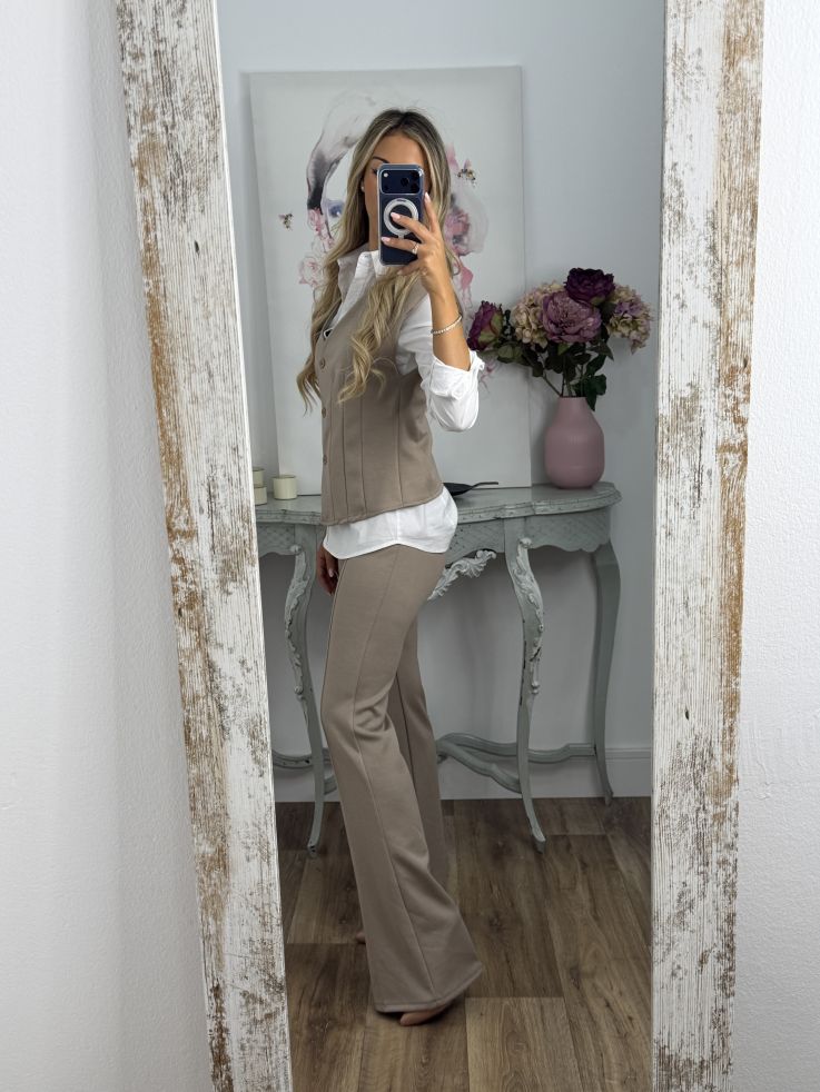 Conjunto Terry taupe