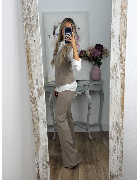 Conjunto Terry taupe