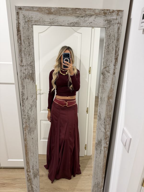 Falda France burdeos