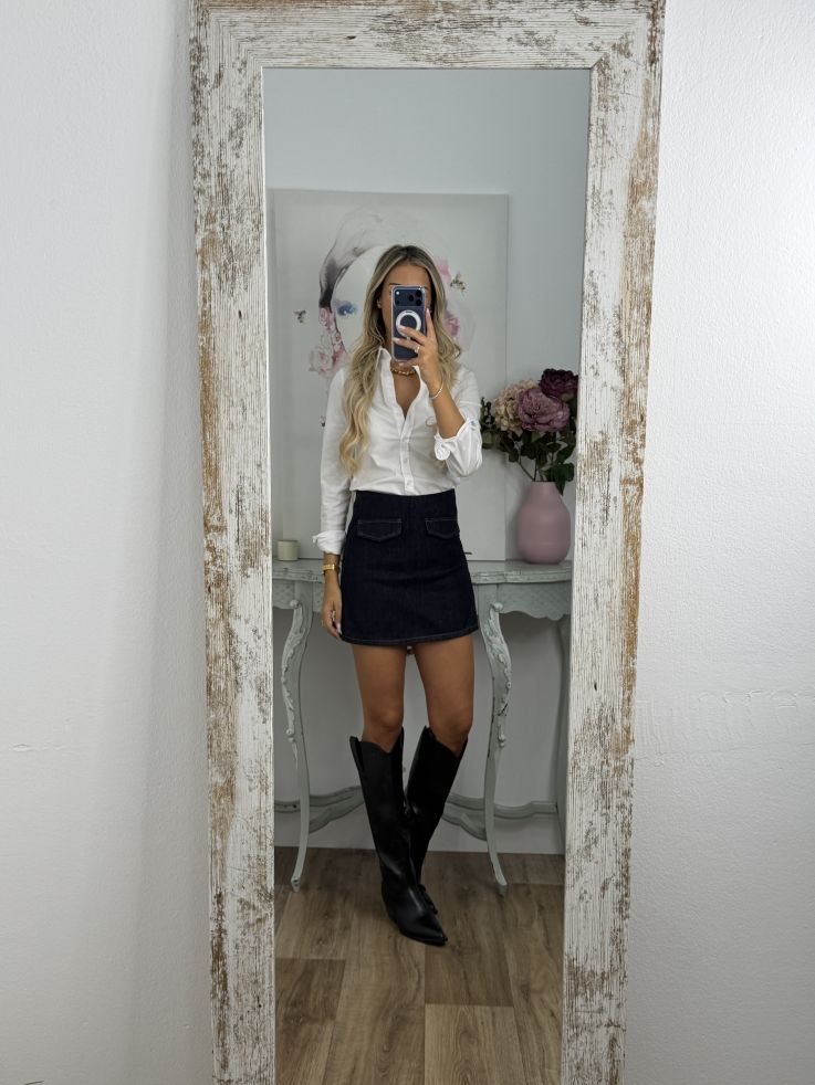 Falda pantalón denim oscura