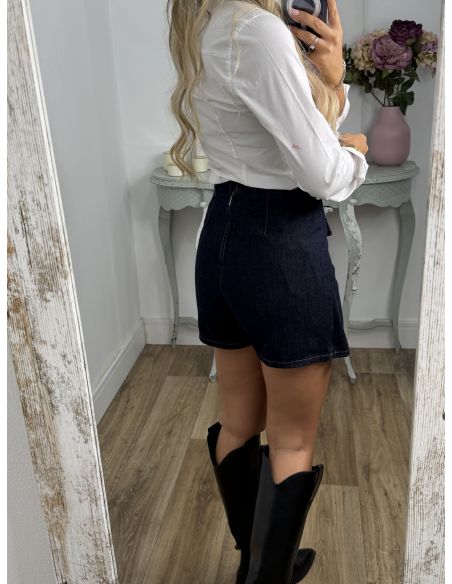 Falda pantalón denim oscura