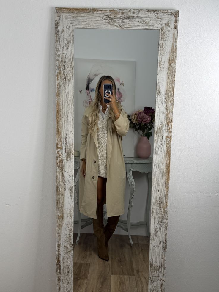 Cortavientos largo beige