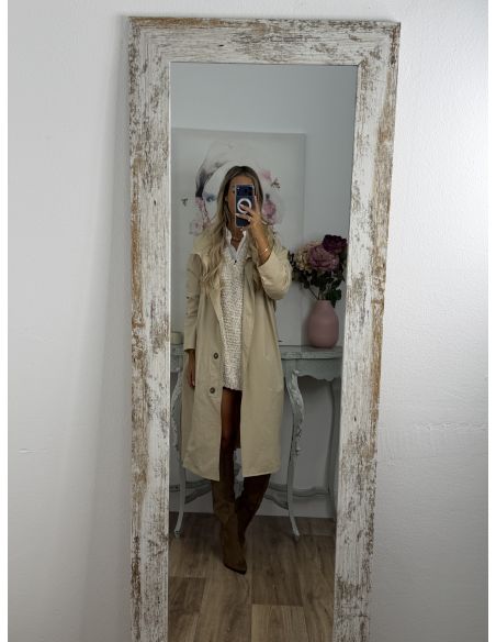 Cortavientos largo beige