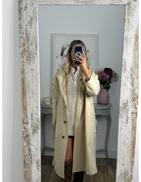 Cortavientos largo beige