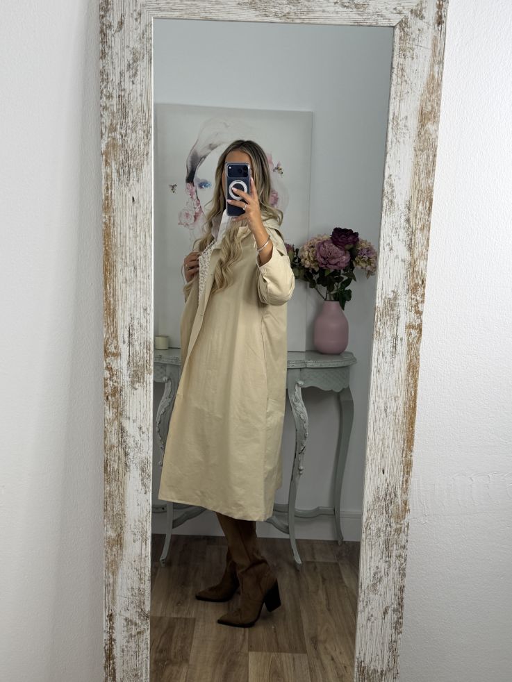 Cortavientos largo beige