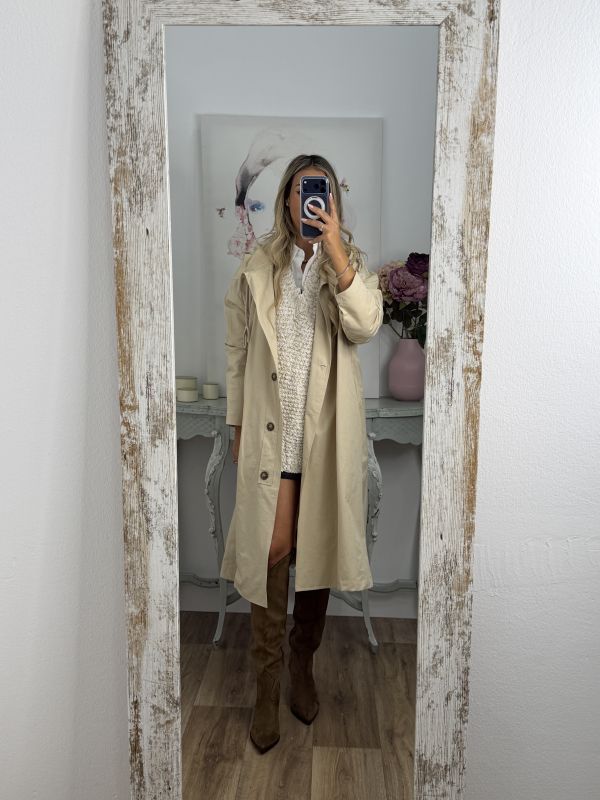 Cortavientos largo beige