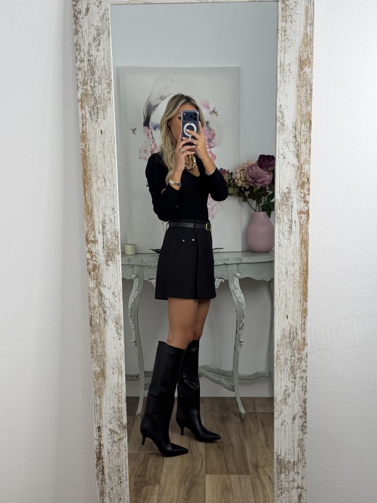 Botas efecto piel negro